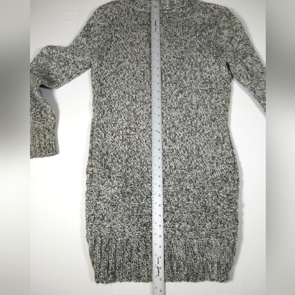 BY Artisan Wool Blend Gray White Marbled Open Front Shawl Collar Cardigan Medium - Picture 6 of 9